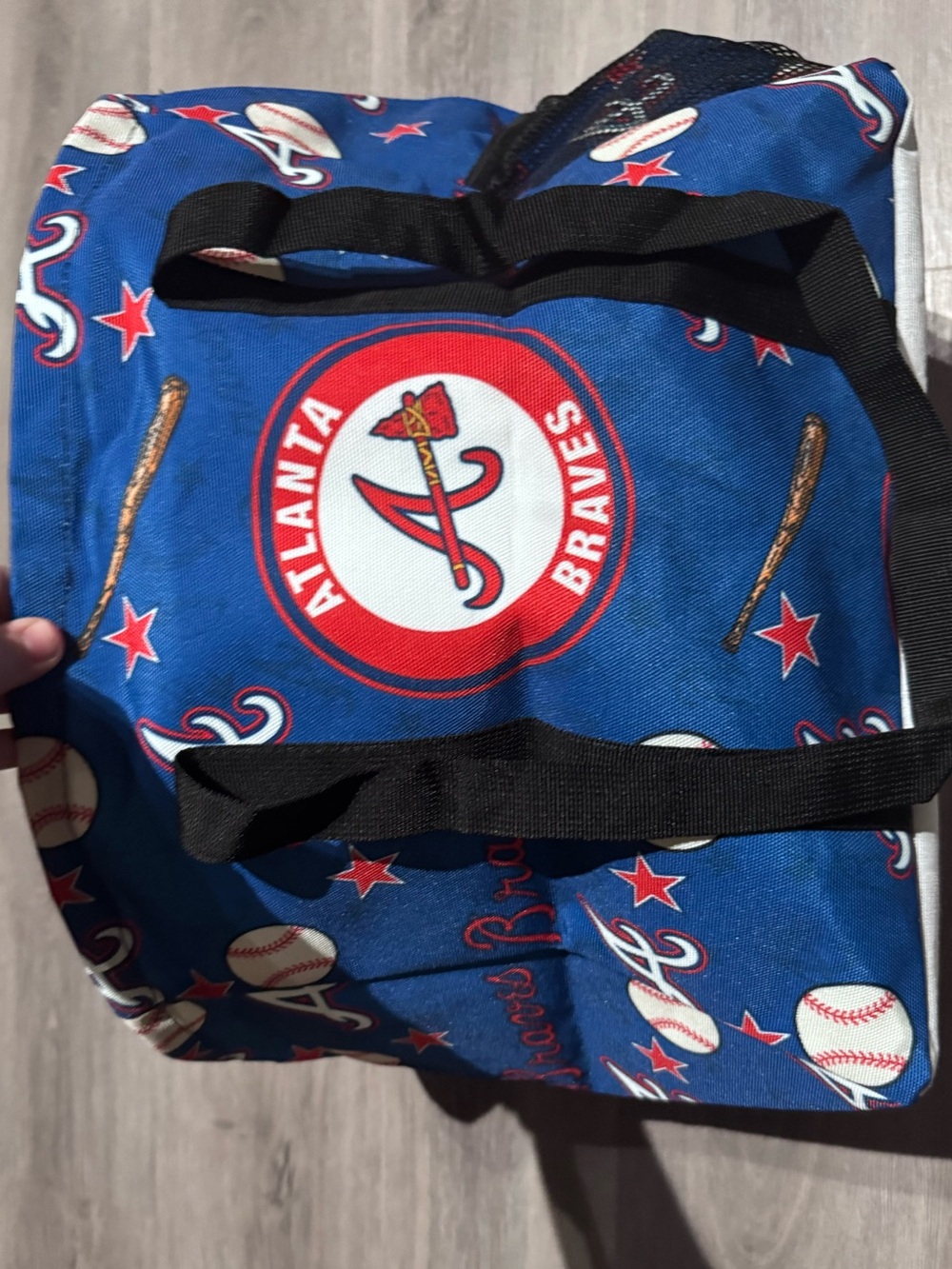 Atlanta Braves Blue Team Duffle Bag with Black Handles